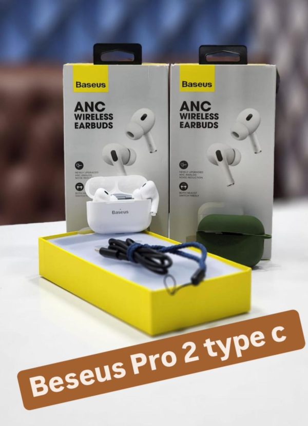Baseus Anc Wireless Earbuds Pro 2 – Hybrid Active Noise Cancellation, Bluetooth 5.3, 38h Battery Life, Smart Touch, Ipx5 – Available In Black & White